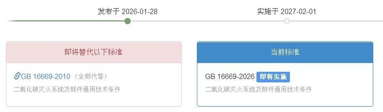 GB 16669-2026《二氧化碳滅火系統及部件通用技術條件》