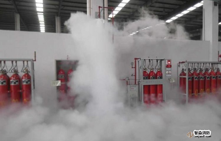  七氟丙烷滅火設(shè)備試噴現(xiàn)場圖
